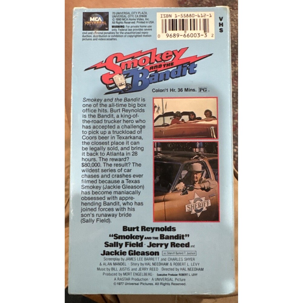 Smokey And The Bandit NEW VHS SEALED MCA Burt Reynolds Jackie Gleason Watermarks - Picture 2 of 2